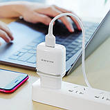 Мережевий зарядний пристрій Borofone BA36A USB QC 18 W білий + кабель USB to MicroUSB, фото 3