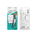 Мережевий зарядний пристрій Borofone BA36A USB QC 18 W білий + кабель USB to MicroUSB, фото 5