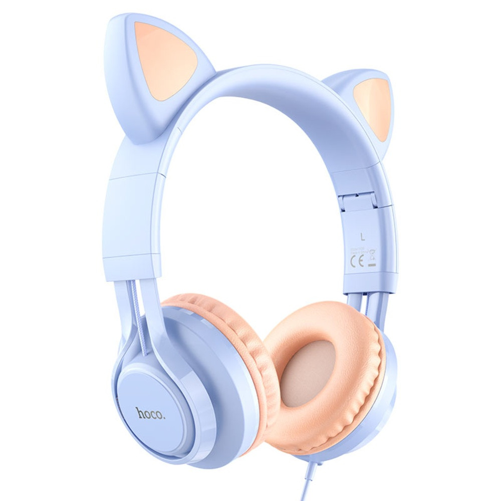Навушники накладні Hoco W36 Cat Ear з вушками Jack 3.5 midnight blue