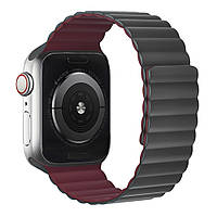 Ремінець силіконовий Hoco iWatch WA07 magnetic 38/40/ 41 mm grey red wine