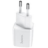 Мережевий зарядний пристрій Hoco N10 Type-C PD 20 W білий, фото 5