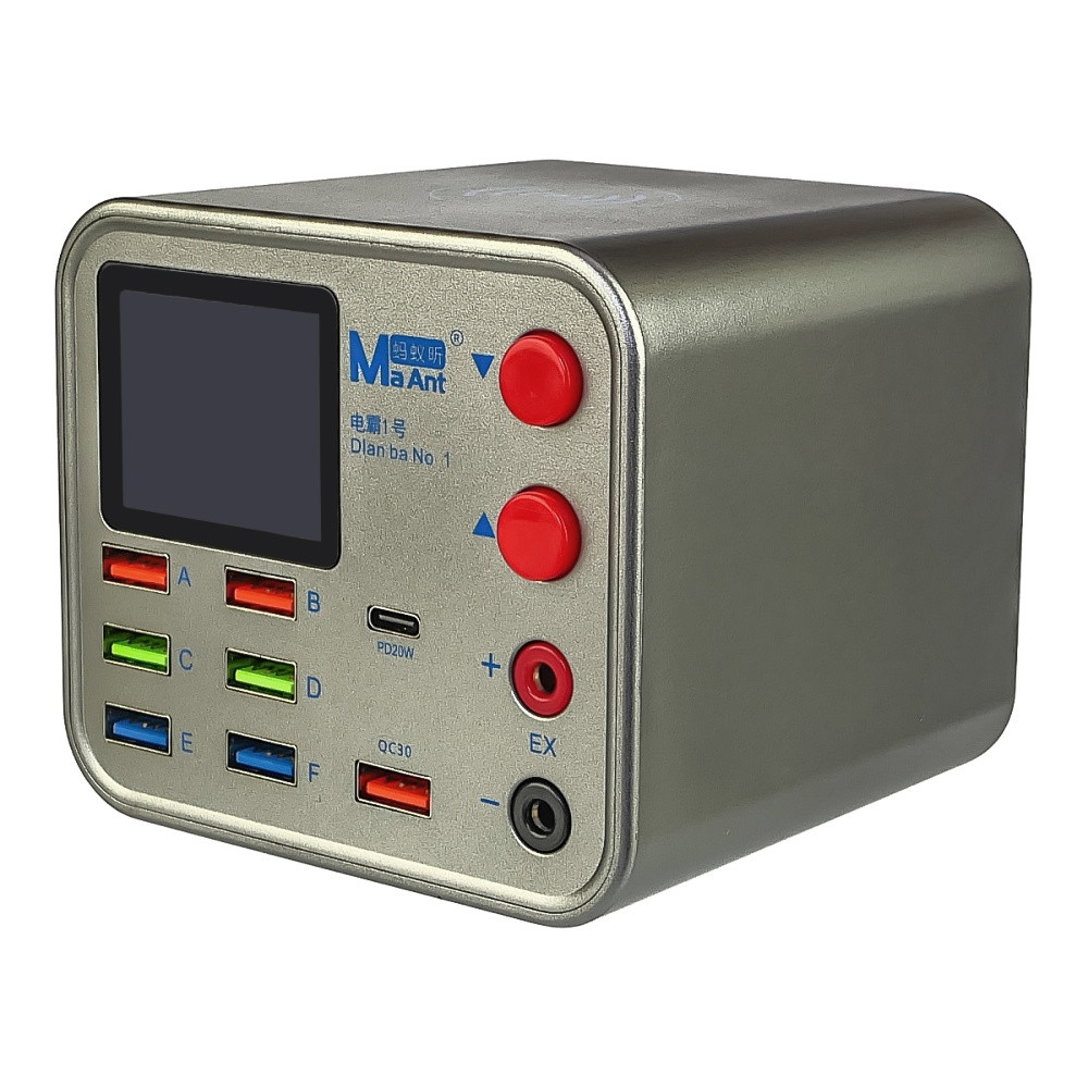 Зарядна станція з індикацією параметрів заряджання MaAnt Dianba No.1 (6 USB 2 А/1 USB QC 3.0 A/1 PD 20W/