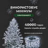 Гірлянда роса на пульті 200 метрів на 2000 led світлодіодів крапля на білому дроті біла 2000L200MWW, фото 6