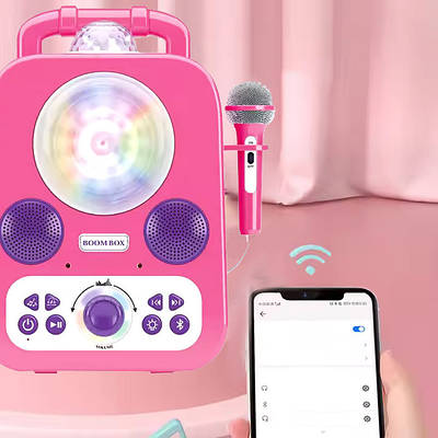 Маленька портативна Караоке колонка дитині Bluetooth 12 мелодій Мікрофон Музичний бокс в дитячу кімнату