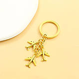 Брелок літак, 3 шт металевий для справжнього чоловіка з якісним кільцем із неіржавкої сталі., фото 2