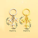 Брелок літак, 3 шт металевий для справжнього чоловіка з якісним кільцем із неіржавкої сталі., фото 5