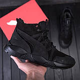 Черевики чоловічі спортивні натуральні на хутрі, чорні шкіряні черевики натуральна шкіра *P1 ч.бот* real, фото 2