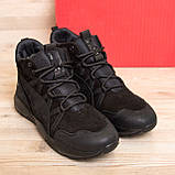 Черевики чоловічі спортивні натуральні на хутрі, чорні шкіряні черевики натуральна шкіра *P1 ч.бот* real, фото 4