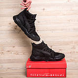 Черевики чоловічі спортивні натуральні на хутрі, чорні шкіряні черевики натуральна шкіра *P1 ч.бот* real, фото 6