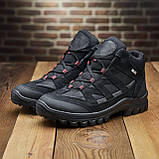 Чорні шкіряні високі зимові черевики чоловічі на високій підошві, спортивні черевики натуральна шкіра *En* real, фото 5