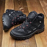 Чорні шкіряні високі зимові черевики чоловічі на високій підошві, спортивні черевики натуральна шкіра *En* real, фото 6