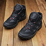 Чорні шкіряні високі зимові черевики чоловічі на високій підошві, спортивні черевики натуральна шкіра *En* real, фото 7