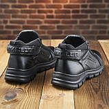 Чорні спортивні теплі зимові кросівки чоловічі на хутрі, шкіряні кросівки з хутром для чоловіків *125/1* real, фото 8