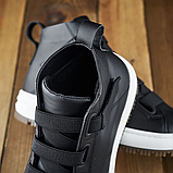 Чоловічі зимові високі кросівки якісне утеплене хутро для чоловіків чорного кольору *Гросс R (Kr)* real, фото 5