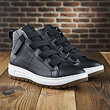Чоловічі зимові високі кросівки якісне утеплене хутро для чоловіків чорного кольору *Гросс R (Kr)* real, фото 2