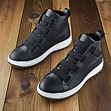 Чоловічі зимові високі кросівки якісне утеплене хутро для чоловіків чорного кольору *Гросс R (Kr)* real, фото 8