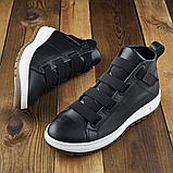 Чоловічі зимові високі кросівки якісне утеплене хутро для чоловіків чорного кольору *Гросс R (Kr)* real, фото 4