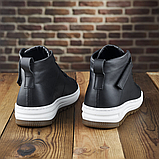 Чоловічі зимові високі кросівки якісне утеплене хутро для чоловіків чорного кольору *Гросс R (Kr)* real, фото 9