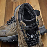 Спортивні зимові шкіряні коричневі кросівки на хутрі, кросівки з хутром для чоловіків *1150-Adidas А -кор* real, фото 2