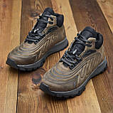 Спортивні зимові шкіряні коричневі кросівки на хутрі, кросівки з хутром для чоловіків *1150-Adidas А -кор* real, фото 8