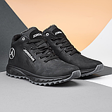 Шкіряні кросівки зимові утеплені хутро чорного кольору, кросівки з хутром для чоловіків *Д-3* real, фото 3