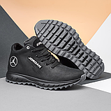 Шкіряні кросівки зимові утеплені хутро чорного кольору, кросівки з хутром для чоловіків *Д-3* real, фото 5