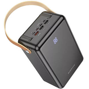 Power Bank BOROFONE з ліхтарем та проводами 80000мАч Чорний
