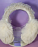 Хутряні навушники, розшиті бісерним хутром, розмір універсальний, фото 6