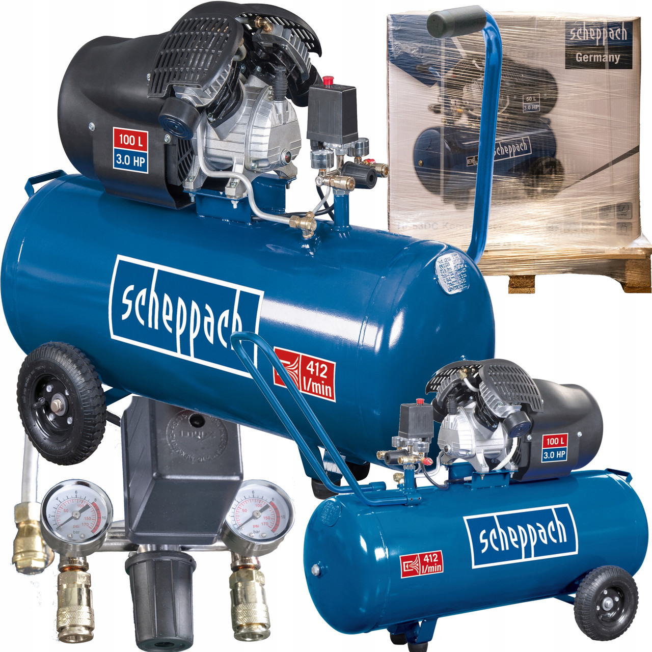 Оливний компресор  Scheppach HC100DC 100L  8bar