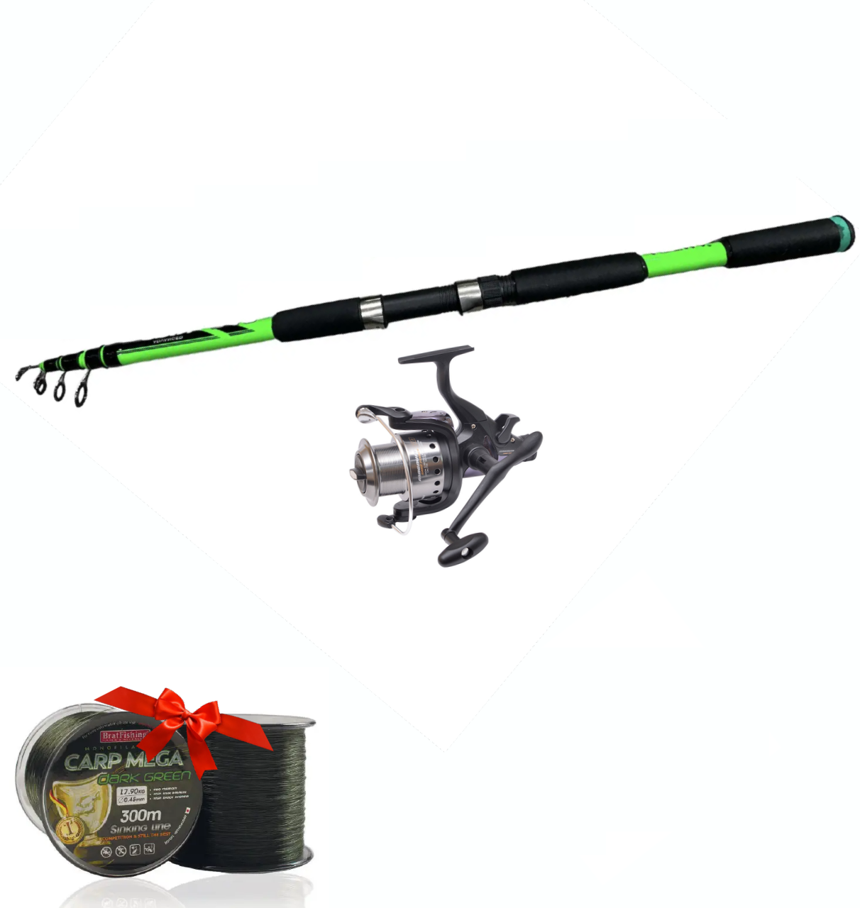 Набір на коропа (Спінінг Apache 2,7m 60-120g + Котушка Flagman Magnum Carp Feeder 6000  + Волосінь у подарунок)