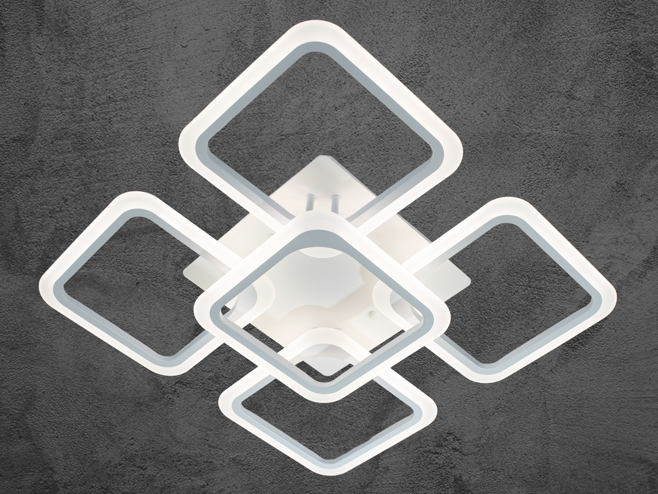 LED люстра в спальню в стилі хай-тек, колір білий, 90 W на 13 м2 A8060-4+1WHDIM-LS, фото 1