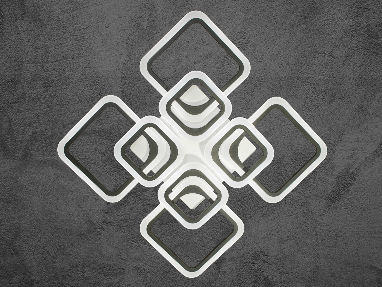 LED-люстра для спальні з димером, колір чорний, 110 W на 16 м2 A8060-4+4BKDIM-LS, фото 1