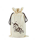 Екологічний мішок на банку меду 900 мл. (білий) бджілка