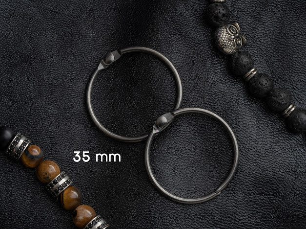 Кільце самозатискне. Колір "темне срібло". 35мм, фото 1