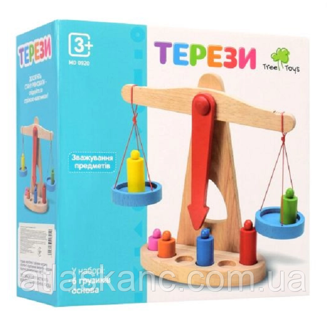 Іграшка Дерев'яна Ваги 24 х 23 х 10 см MD 0920