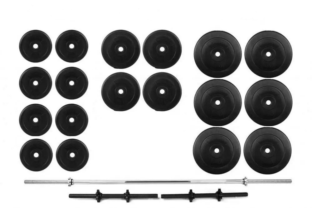 Комплект 110 кг штанга та гантелі з млинцями, фото 1