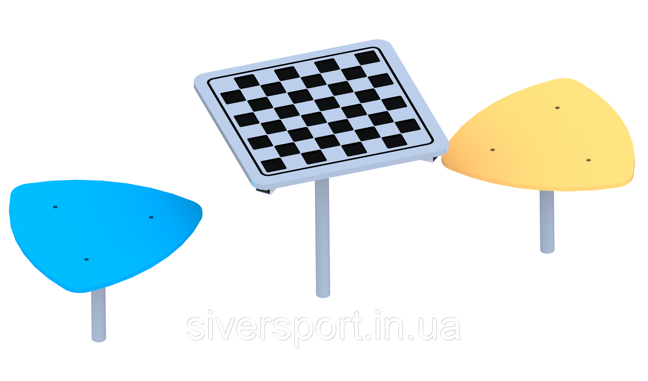 Дитячий шахматний стіл зі стільцями (виготовлений з HDPE пластику) SiverSport VP 0817, фото 1