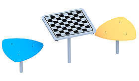 Дитячий шахматний стіл зі стільцями  (виготовлений з HDPE пластику) SiverSport VP 0817
