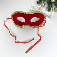 Карнавальний аксесуар Finding Маска на верхню половину обличчя Червона золотиста 21 см х 9 см