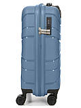 Валіза мала S поліпропілен синя 54x38x22см/40л/2.6кг/Worldline 288, фото 6