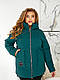 Жіноча зимня тепла куртка плащівка з ефектом велюра з капюшоном Розміри : 50-52, 54-56, 58-608 (24054), фото 2