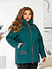 Жіноча зимня тепла куртка плащівка з ефектом велюра з капюшоном Розміри : 50-52, 54-56, 58-608 (24054), фото 3
