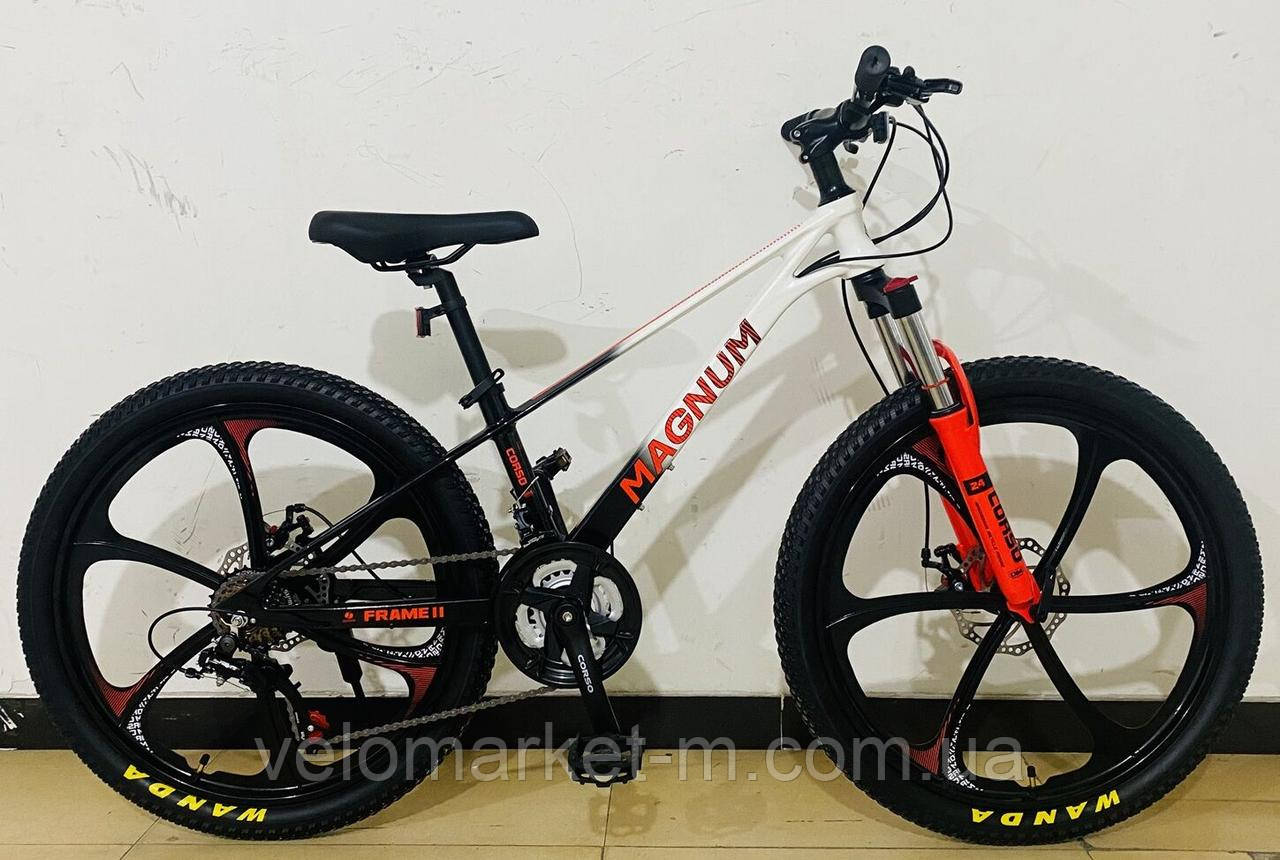 Велоcипед Спортивний Corso «MAGNUM» 24" дюймів рама магнієва 11’’, обладнання Shimano 21 швидкість