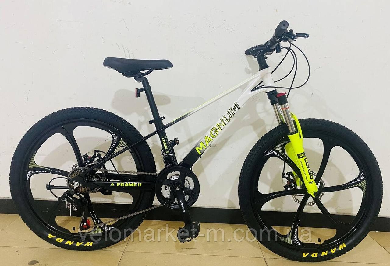 Велоcипед Спортивний Corso «MAGNUM» 24" дюймів рама магнієва 11’’, обладнання Shimano 21 швидкість