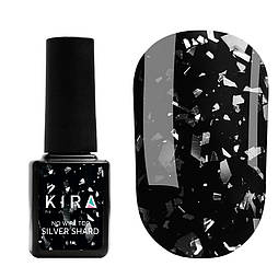 Топ для нігтів Kira Nails Top Silver Shard без липкого шару 6 мл