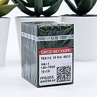 Голки GROZ-BECKERT для побутових швейних машин HAx1 130x705H 80/12 / в пластині 10 штук