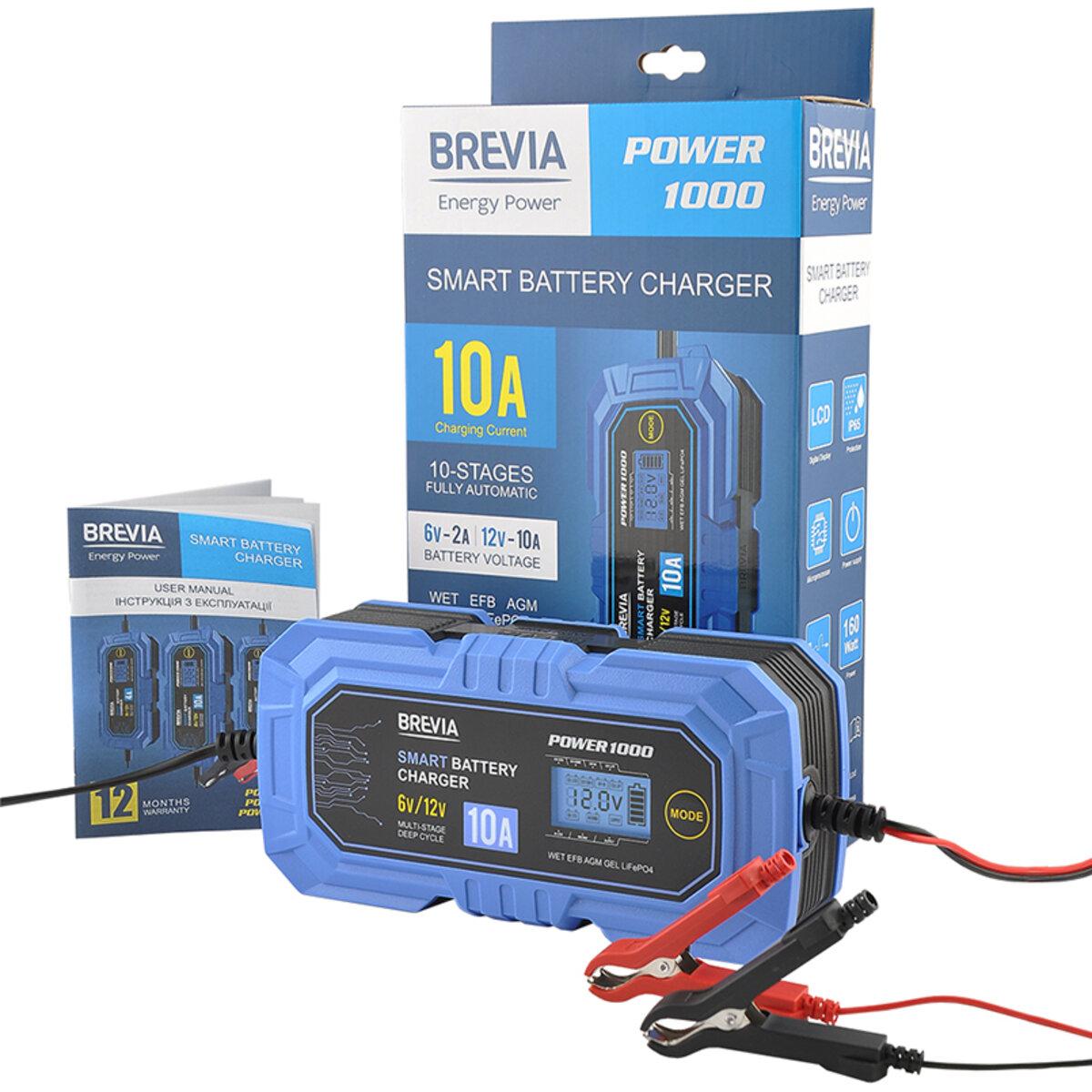 Зарядний пристрій АКБ BREVIA Power1000 6V/12V 10A