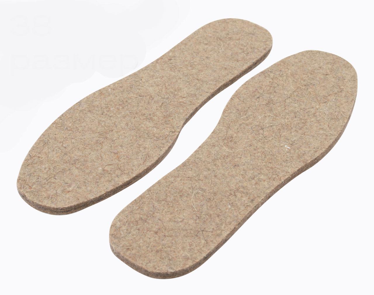 Устілки для взуття повстяні 39 розмір (довжина 24.5 см), фото 1