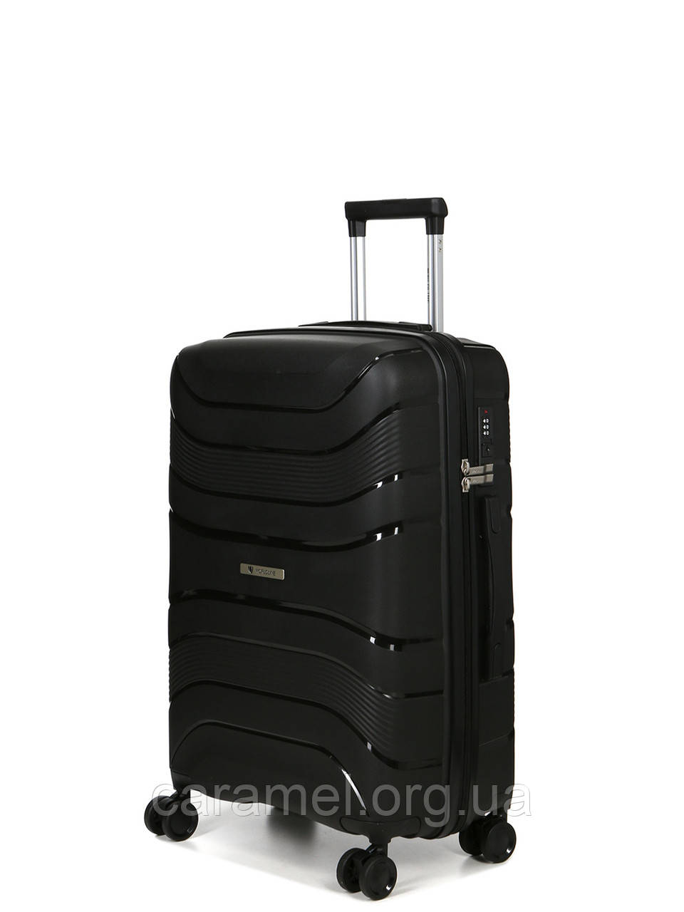 Валіза середня М поліпропілен чорна 65х43х25см/63л/3.1кг/Worldline 288, фото 1