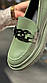 Туфлі лофери жіночі зелені Т1877, фото 2